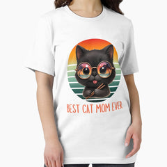 Best Cat Mom Ever Funny Summer Vacation Cat Lover Vintage Essential T-Shirt