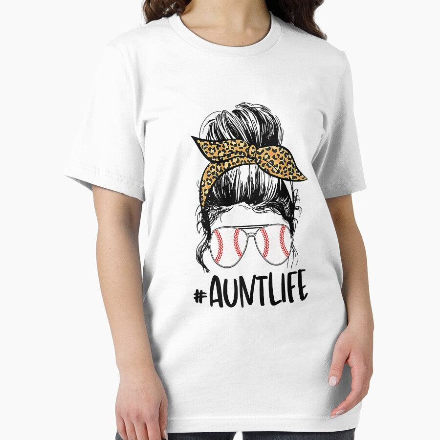 Baseball Aunt Messy Bun Auntie Life Messy Bun Mothers Day Essential T-Shirt