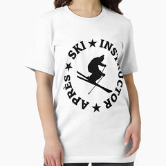 Apres Ski Instructor Seal (Black) Winter Sports Skier Essential T-Shirt