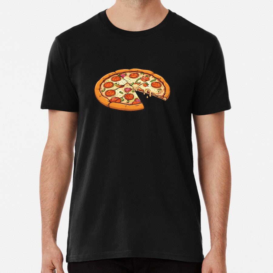 Fathers Day Pizza Design - Perfect Match with Pizza Slice Gift Premium T-Shirt