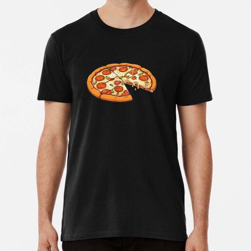 Fathers Day Pizza Design - Perfect Match with Pizza Slice Gift Premium T-Shirt