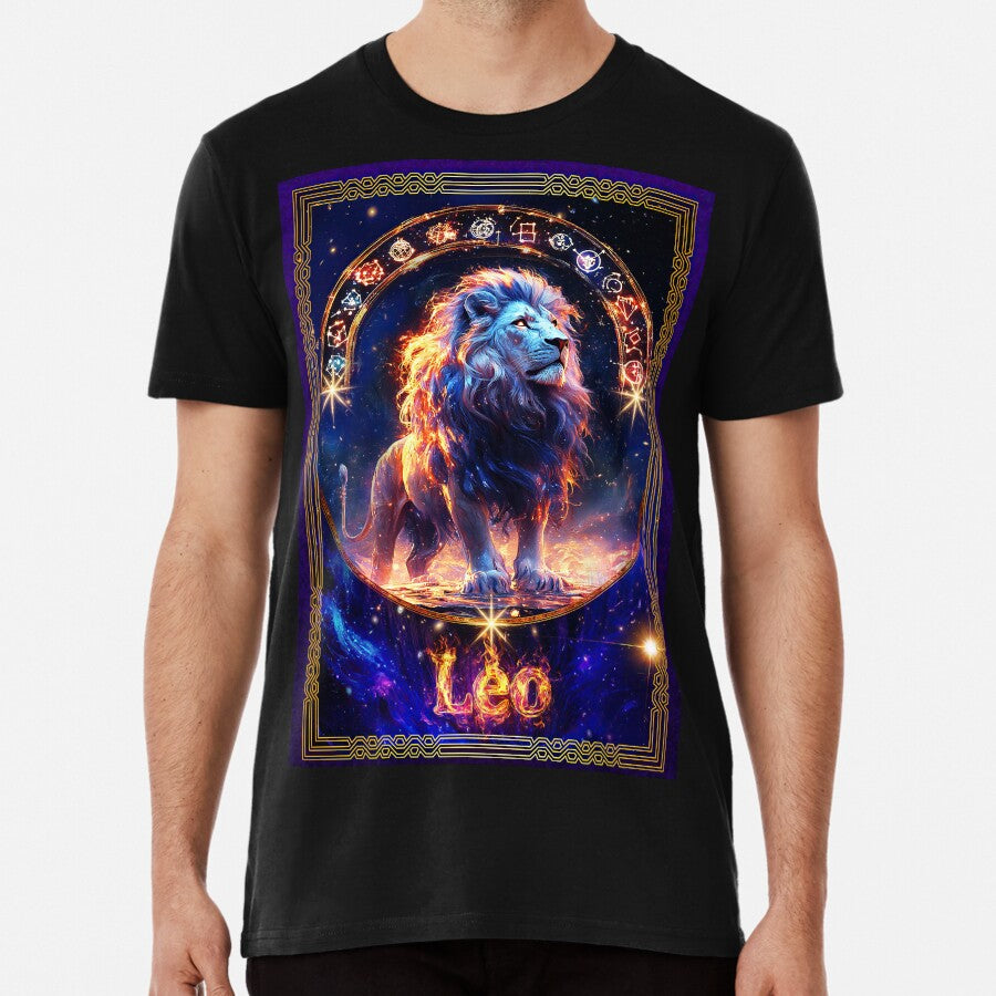 Powerful Leo horoscope zodiac - Digital apparel design Premium T-Shirt