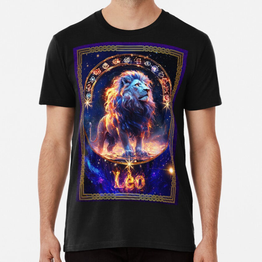 Powerful Leo horoscope zodiac - Digital apparel design Premium T-Shirt