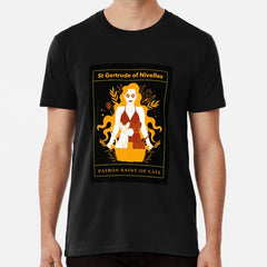 St. Gertrude, Patron Saint of Cats Premium T-Shirt