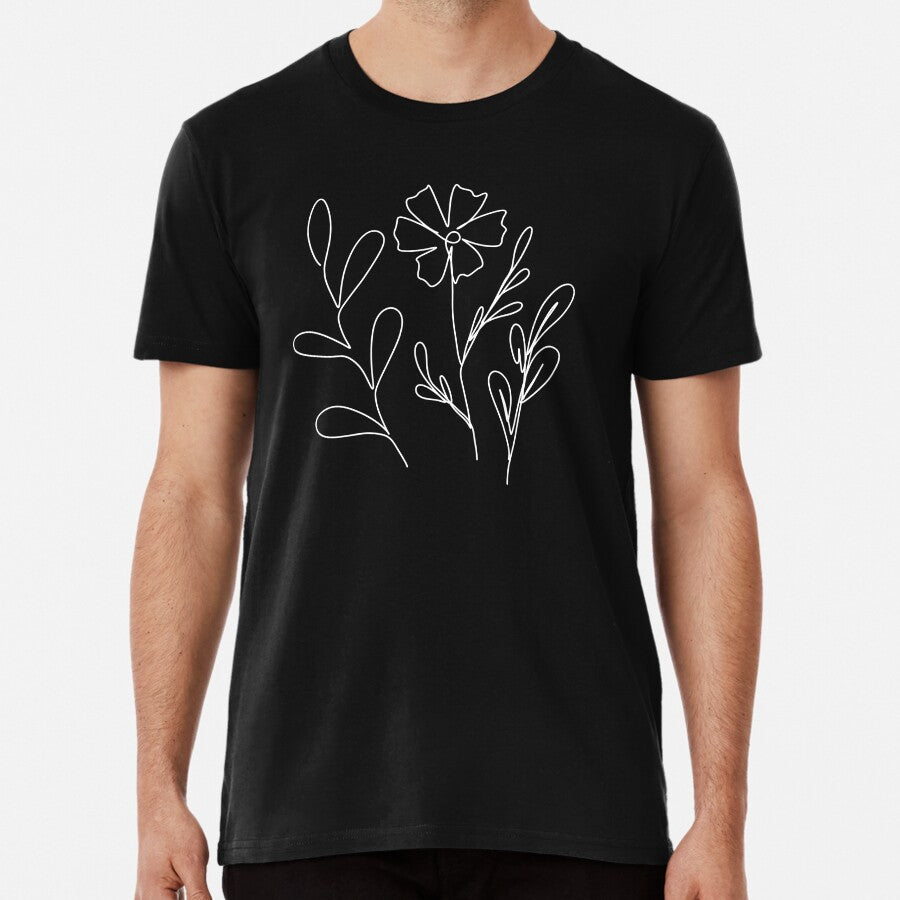 One Line Art Flowers Premium T Shirt