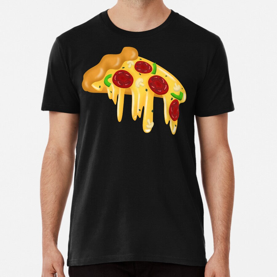 Pizza with a delicious slice cheese Premium T-Shirt