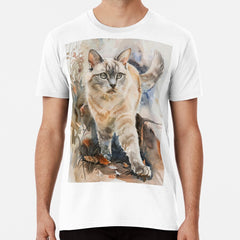 Cat Watercolor Painting Premium T-Shirt