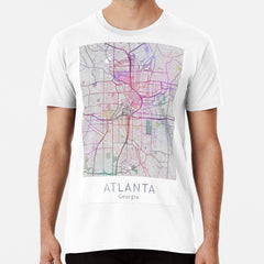 Atlanta City Map Usa City Georgia Travel Traveler Gift Premium T Shirt