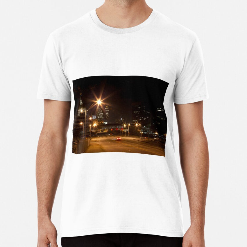 Atlanta Street At Night With The Capitol Building Premium T Shirt