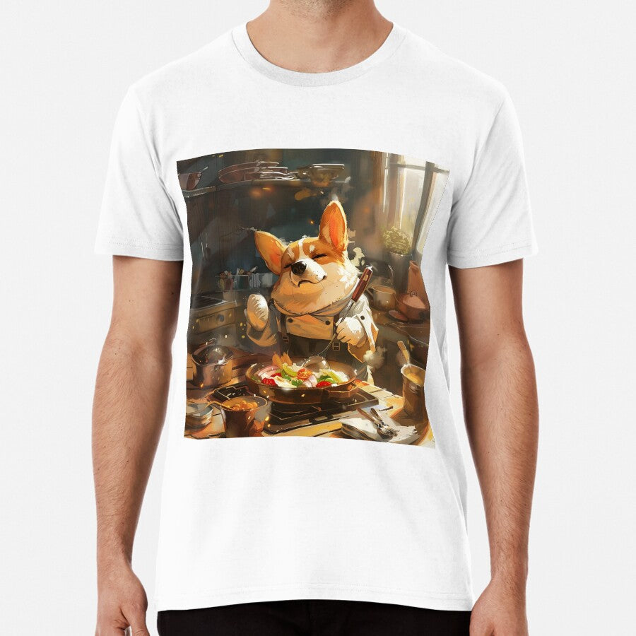 Chef Cook Corgi Dog Premium T Shirt