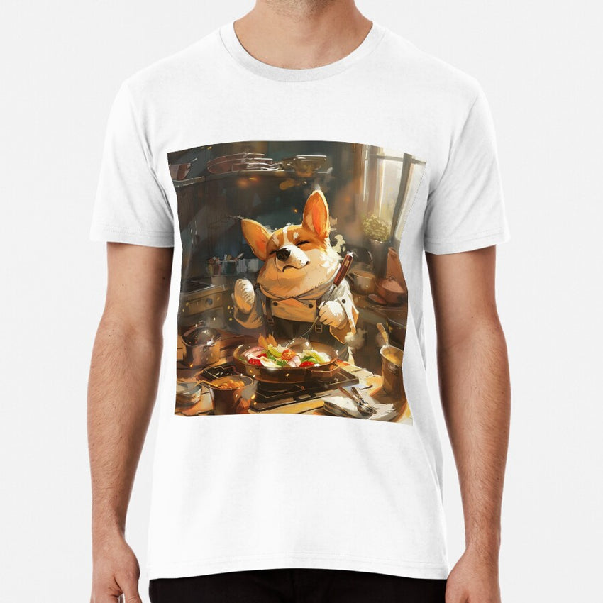 Chef Cook Corgi Dog Premium T Shirt