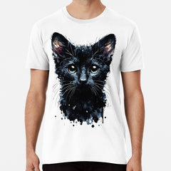 Watercolor Lykoi Cat Portrait Premium T-Shirt