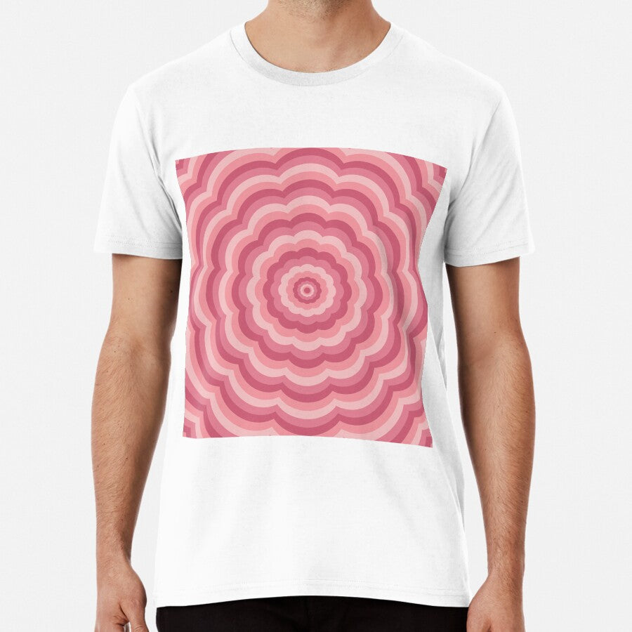 Dusty Pink Retro Wave Pattern Premium T-Shirt