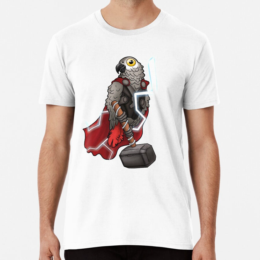 African Grey Parrot Superhero Premium T-Shirt