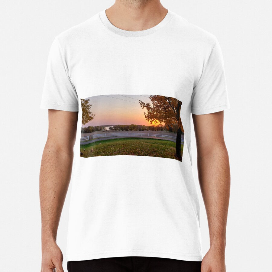 Autumn Sunset On A Rural Minnesota Horse Farm Premium T Shirt