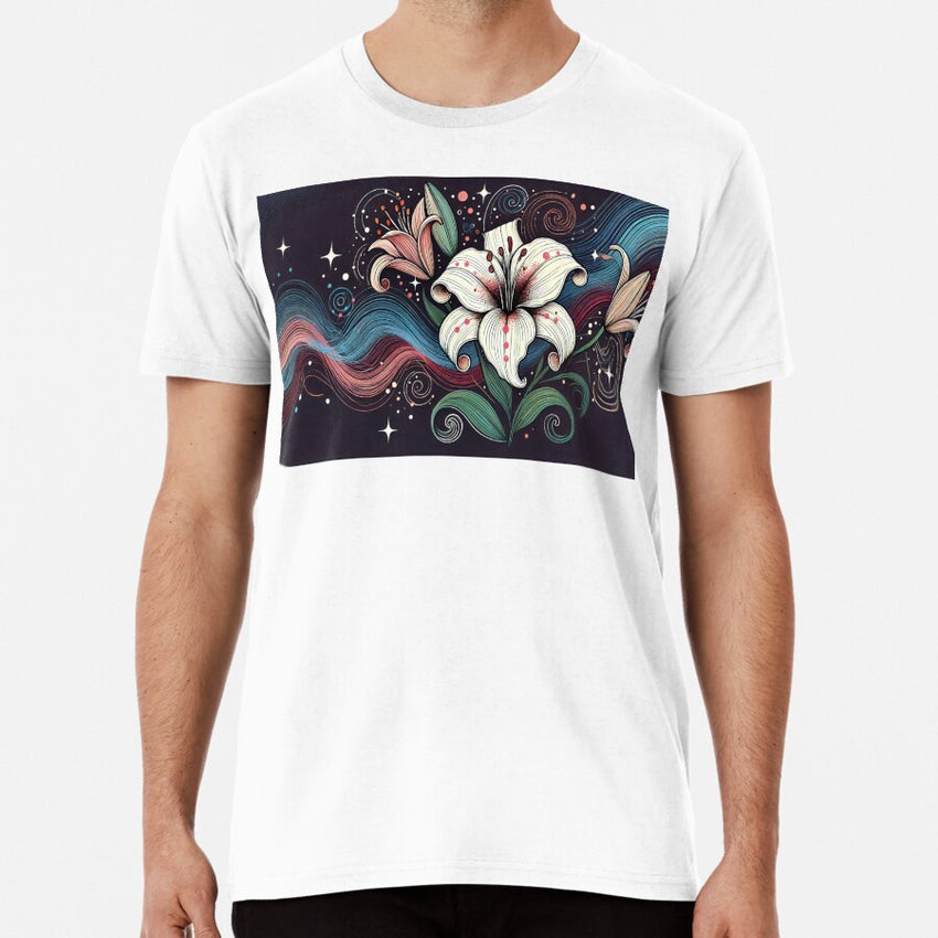 Retro White Lily Premium T-Shirt