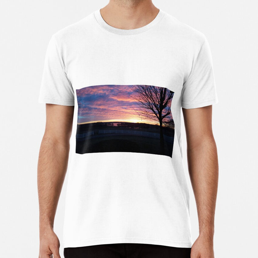 Autumn Sunset On A Horse Farm In Rural Minnesota Premium T Shirt