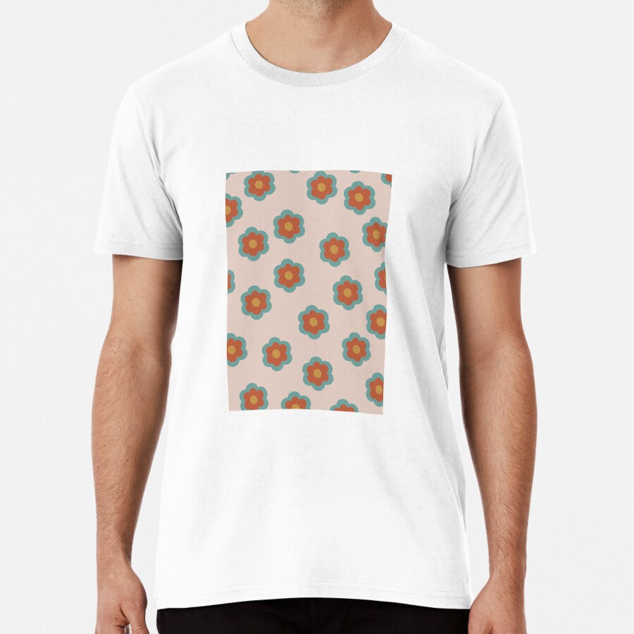 Retro Groovy Flower Pattern Premium T-Shirt
