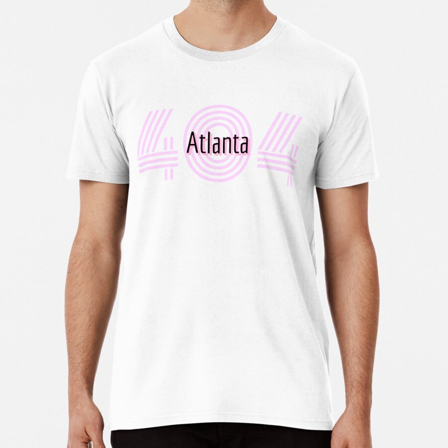 Atlanta 404 In Pink And Black Premium T Shirt