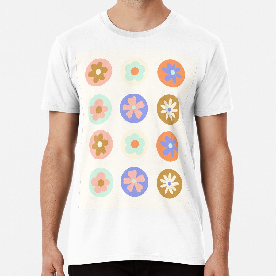 retro flower pattern Premium T-Shirt