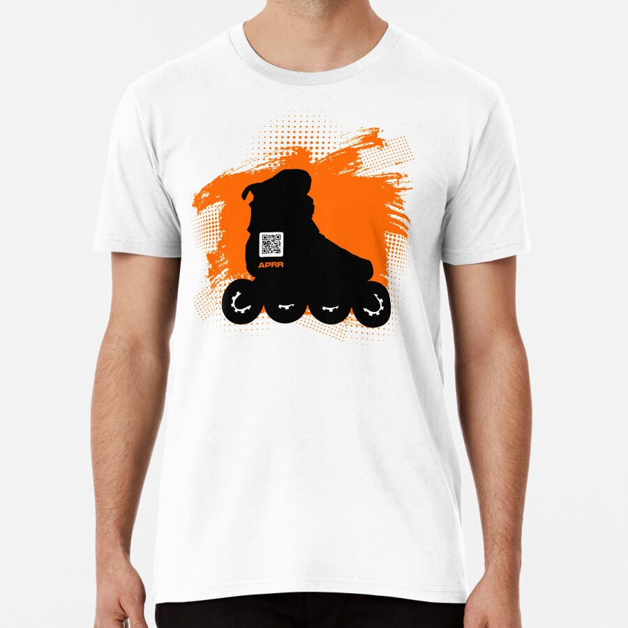Aprr Atlanta Skate Club Inlineskate Grunge Orange With Qr Code Premium T Shirt