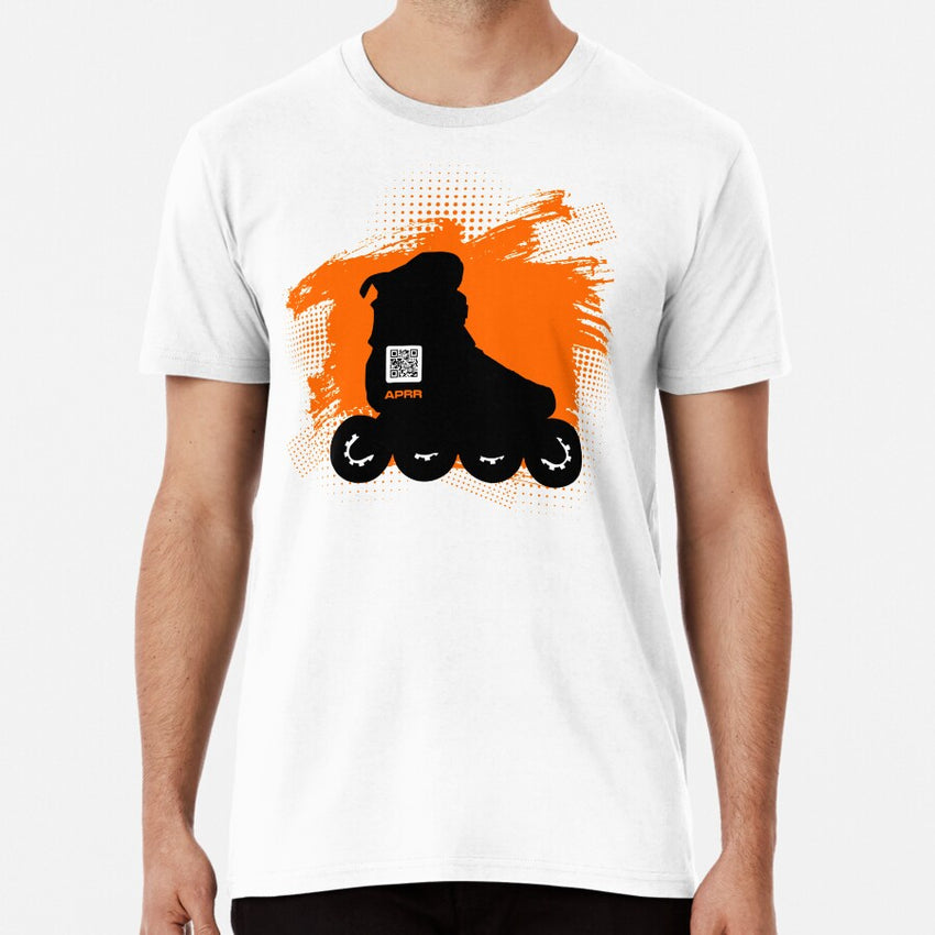 Aprr Atlanta Skate Club Inlineskate Grunge Orange With Qr Code Premium T Shirt