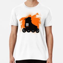 Aprr Atlanta Skate Club Inlineskate Grunge Orange With Qr Code Premium T Shirt