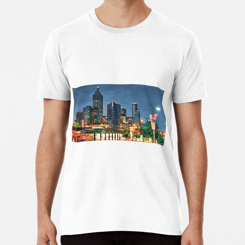 Atlanta Varsity Skyline View Panorama Premium T-Shirt