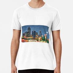 Atlanta Varsity Skyline View Panorama Premium T-Shirt