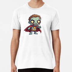 "Zombie Superhero Cartoon Character Illustration" Premium T-Shirt