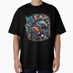 American football fantasy blended with American symbols Oversized T-Shirt