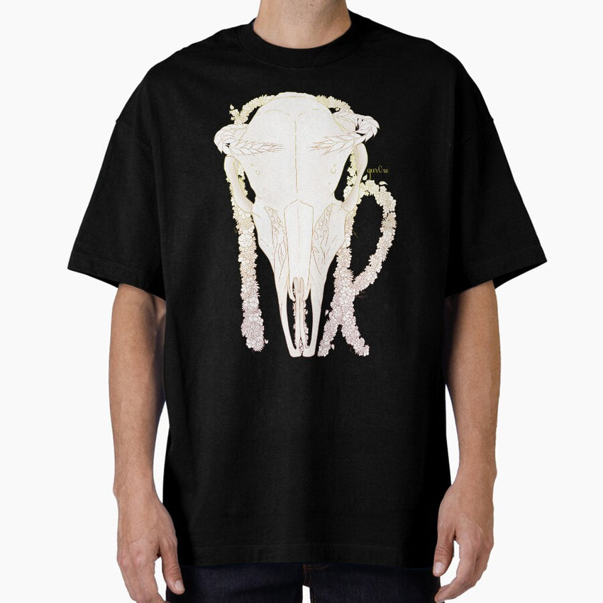Virgo Skull - Colour Outline Oversized T-Shirt