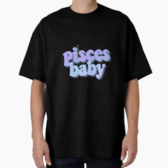 Pisces baby zodiac sign design for tshirt sticker Oversized T-Shirt
