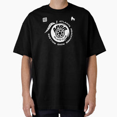 Aprr Atlanta Skate Club Rollerskate Bw With Qr Code Oversized T Shirt