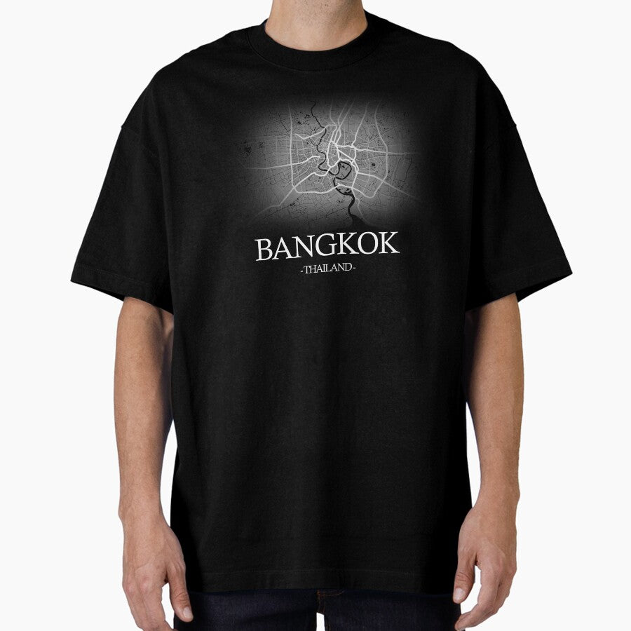 Bangkok City Map Thailand Cartography T Shirt Oversized T Shirt