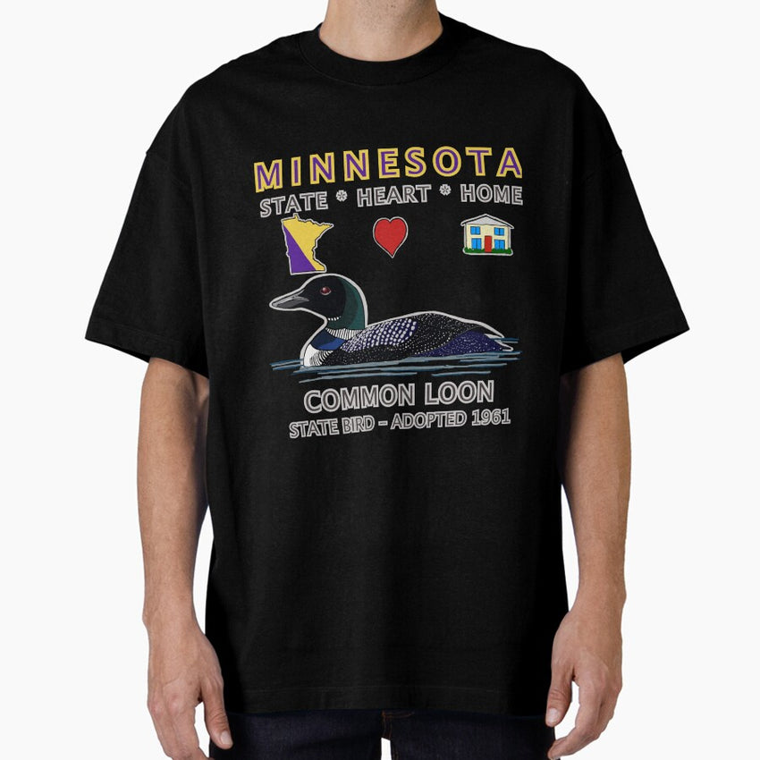 Minnesota - Common Loon - State, Heart, Home - state symbols Oversized T-Shirt