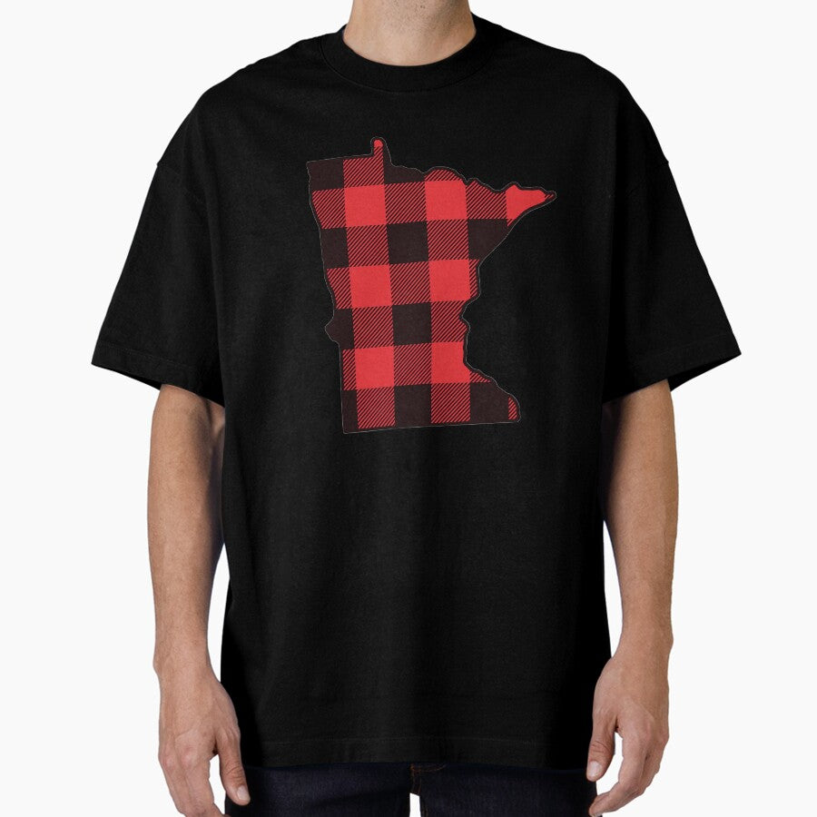 Buffalo plaid Minnesota Oversized T-Shirt