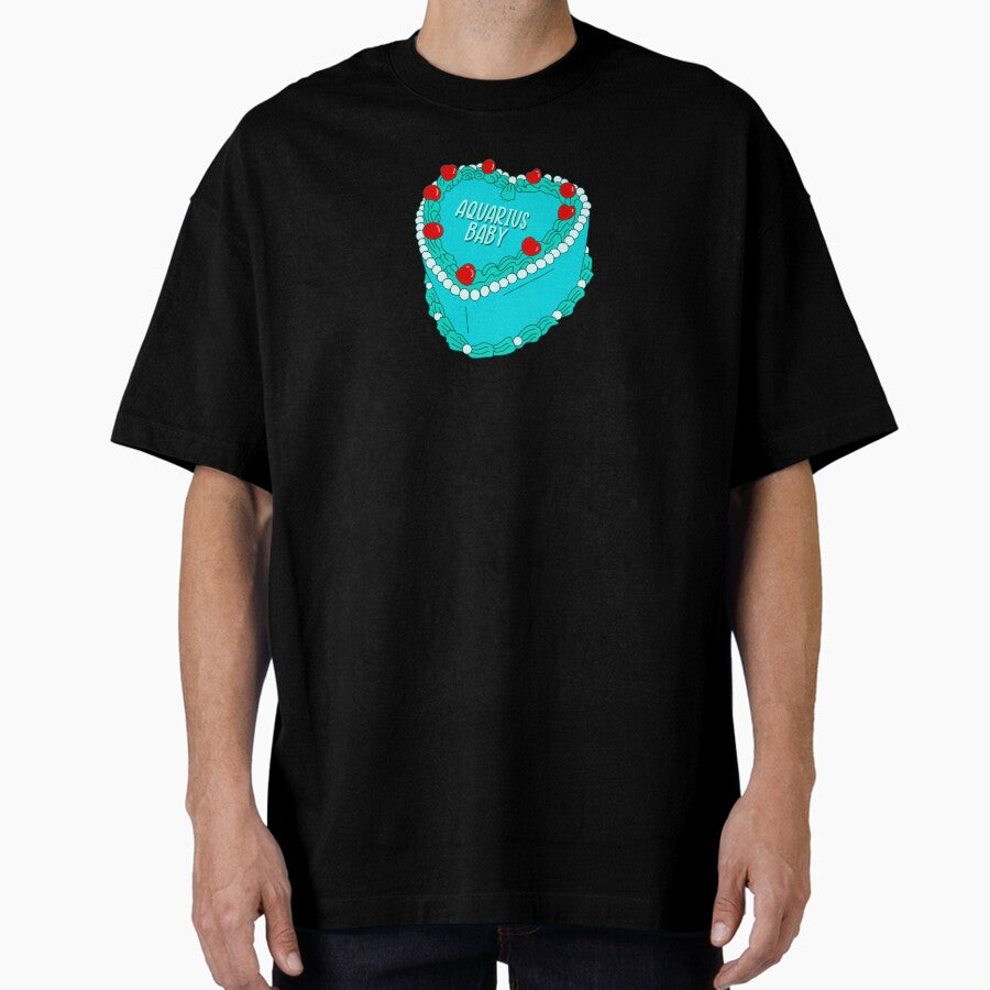 aquarius astrology cake Oversized T-Shirt