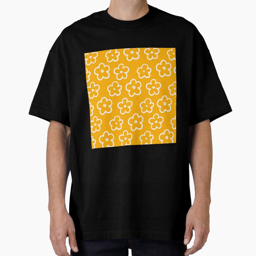 retro flower yellow Oversized T-Shirt