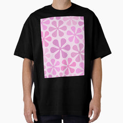 Abstract Flowers in Pinks Oversized T-Shirt