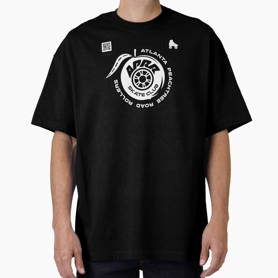 APRR Atlanta Skate Club RollerSkate B&W with QR code Oversized T-Shirt