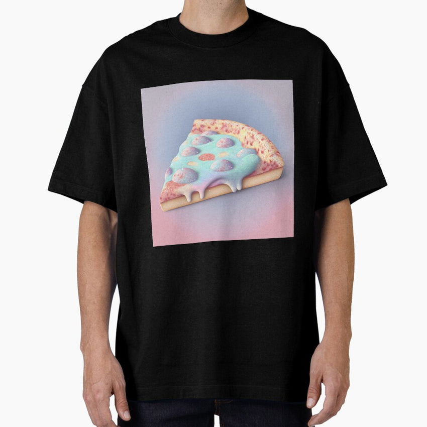 Blue Pizza Oversized T-Shirt