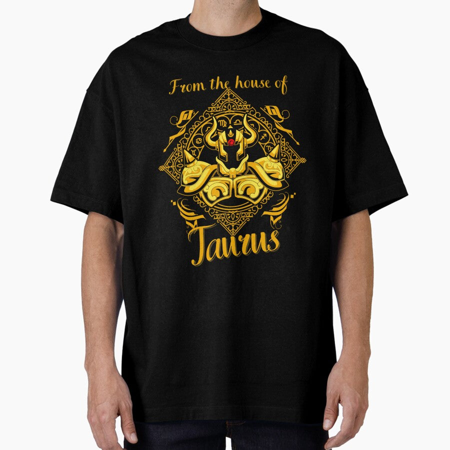 From the house of Taurus zodiac sign, life astrology, 90s anime manga design Oversized T-Shirt