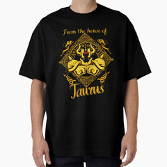 From the house of Taurus zodiac sign, life astrology, 90s anime manga design Oversized T-Shirt