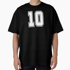 10 shirt number college style football soccer number Oversized T-Shirt