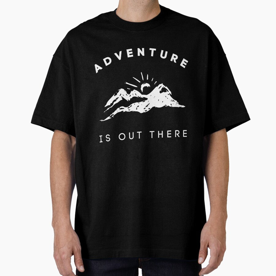 Adventure Is Out There Outdoors Mountains White Variant Oversized T Shirt