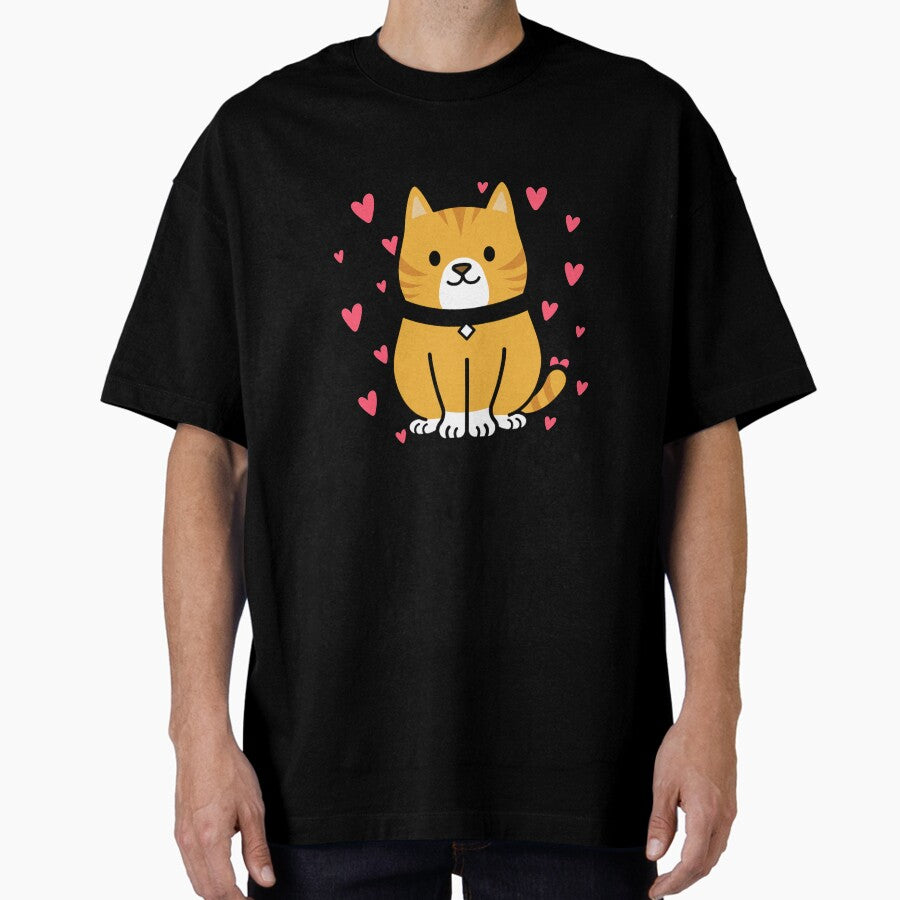 Full time cat mom kitty cute Oversized T-Shirt