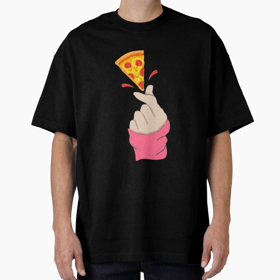 Saranghae Pizza Slice - Pizza lover Oversized T-Shirt