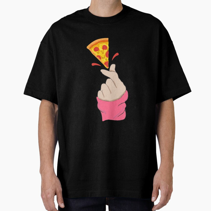 Saranghae Pizza Slice - Pizza lover Oversized T-Shirt