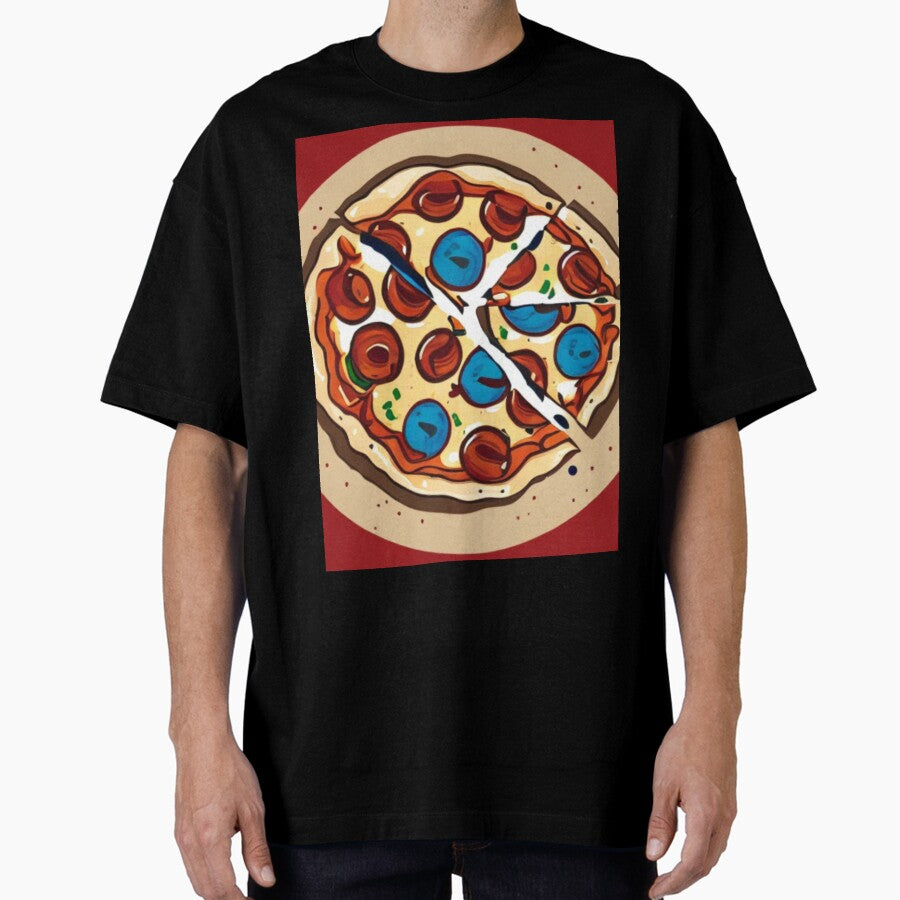 Simple but Delicious - Hand-drawn Pizza Slice - The Perfect Pizza Oversized T-Shirt